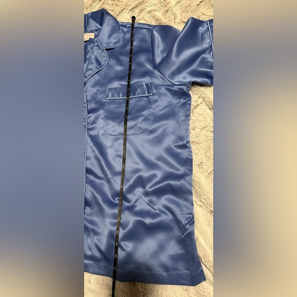 Cabernet Blue Satin Shirt - Picture 4 of 7